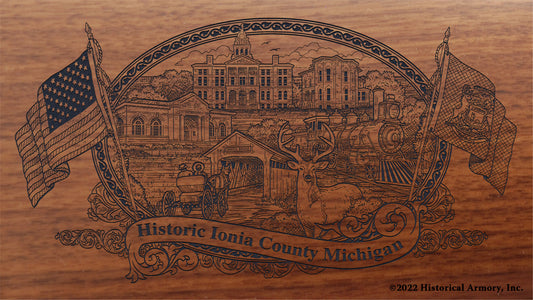 Ionia County Michigan Engraved Rifle Buttstock