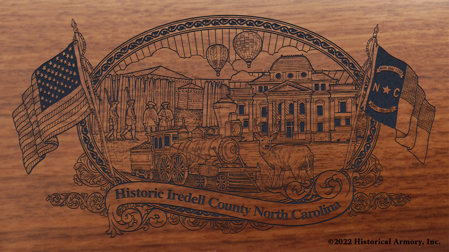 Iredell County North Carolina Engraved Rifle Buttstock