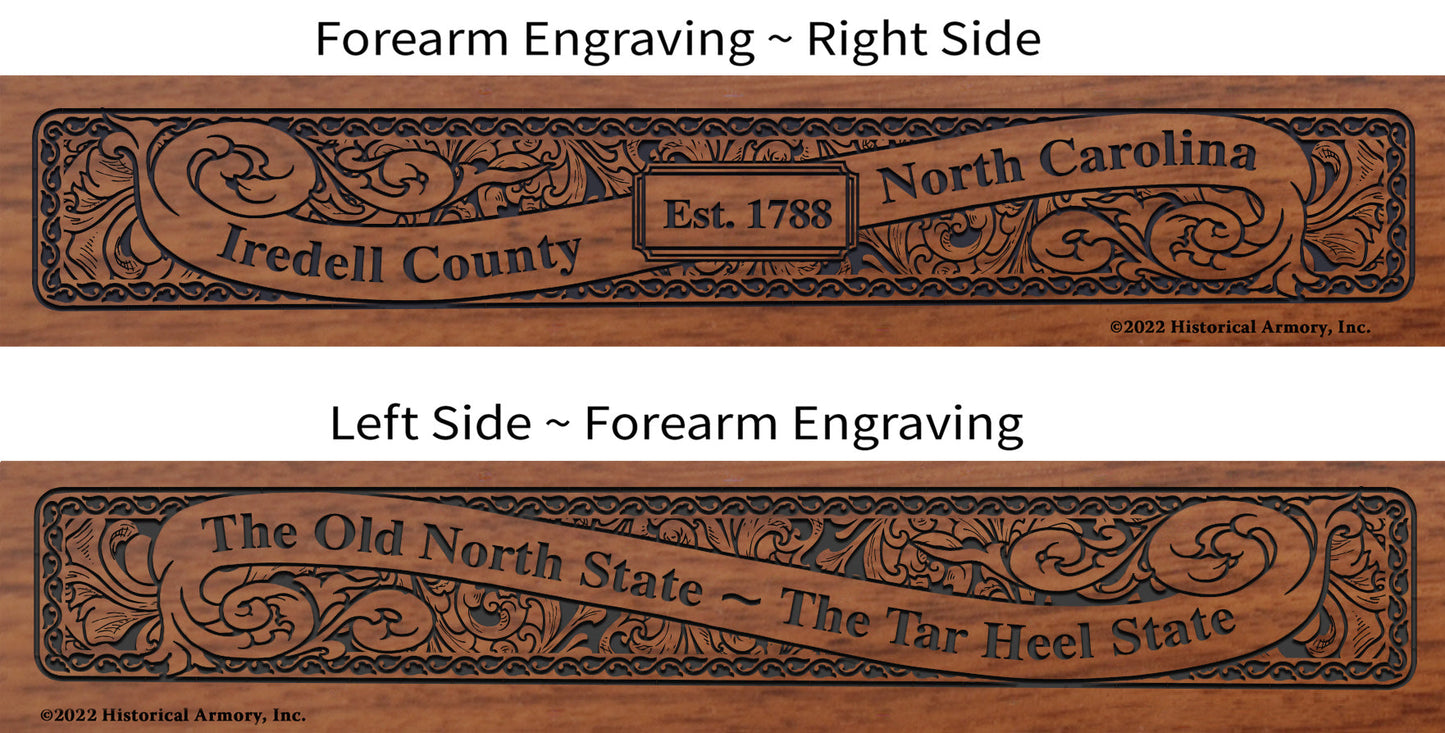Iredell County North Carolina Engraved Rifle Forearm