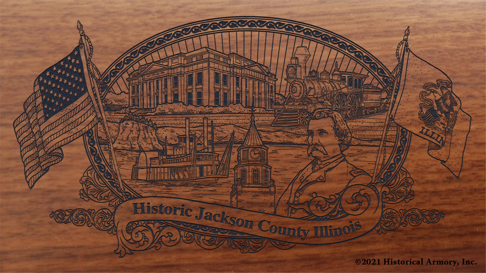 Engraved artwork | History of Jackson County Illinois | Historical Armory