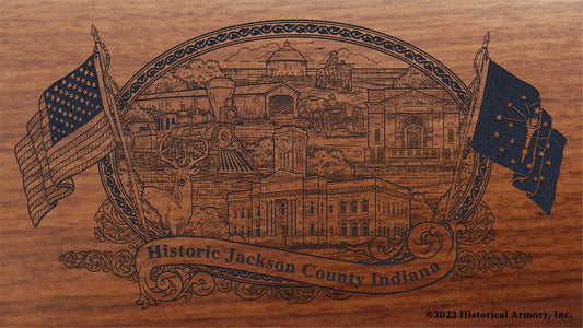 Jackson County Indiana Engraved Rifle Buttstock