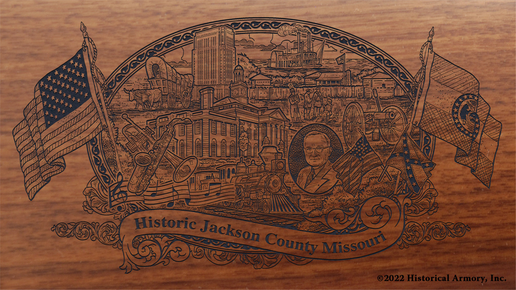 Jackson County Missouri Engraved Rifle Buttstock