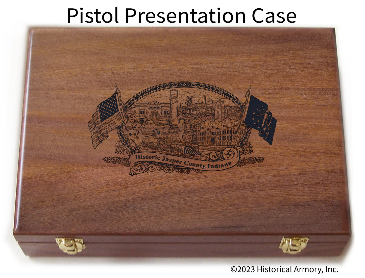 Jasper County Indiana Engraved .45 Auto Ruger 1911 Presentation Case