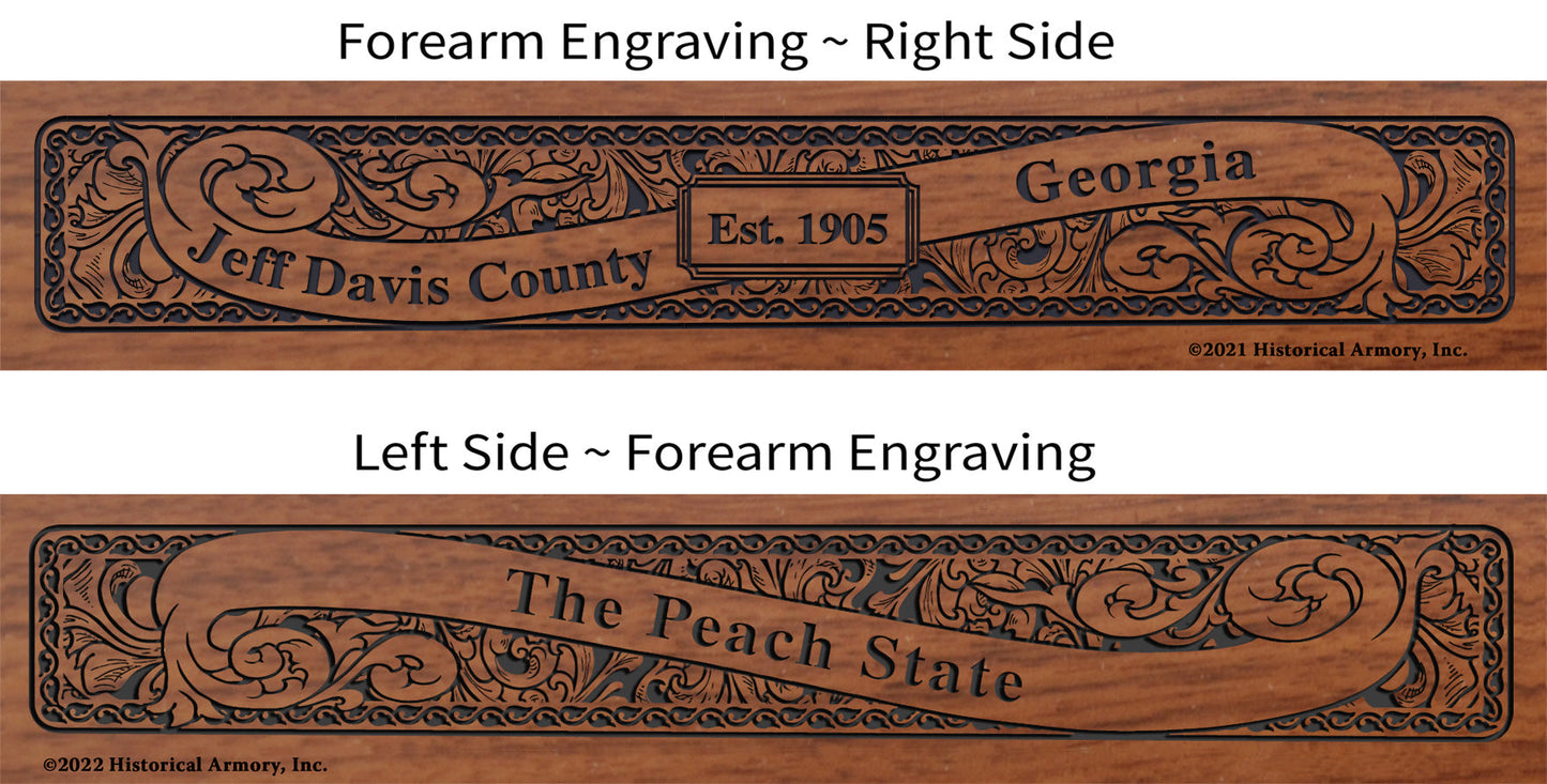 Jeff Davis County Georgia Establishment and Motto History Engraved Rifle Forearm