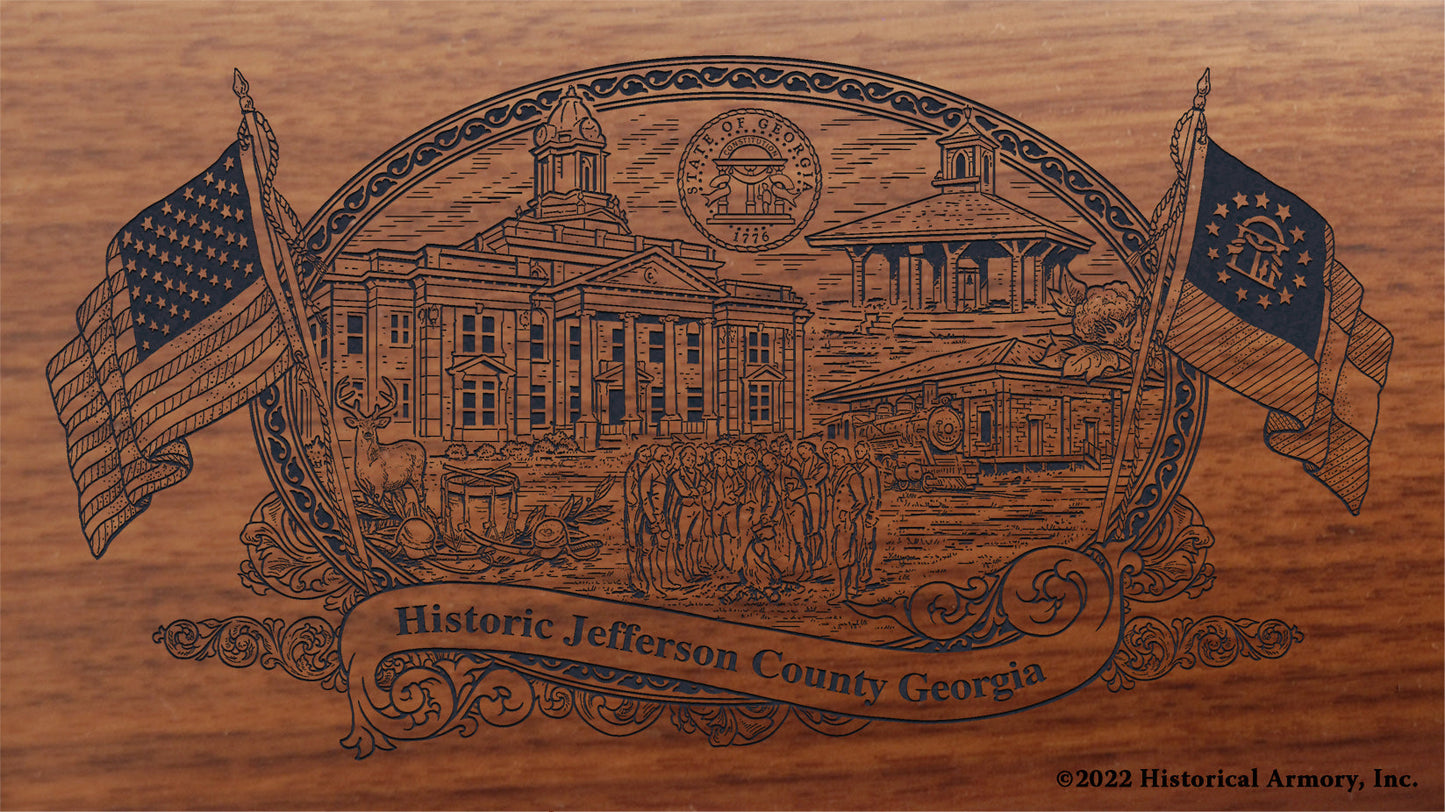 Jefferson County Georgia Engraved Rifle Buttstock