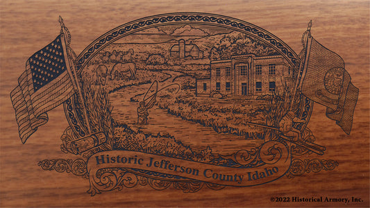 Jefferson County Idaho Engraved Rifle Buttstock
