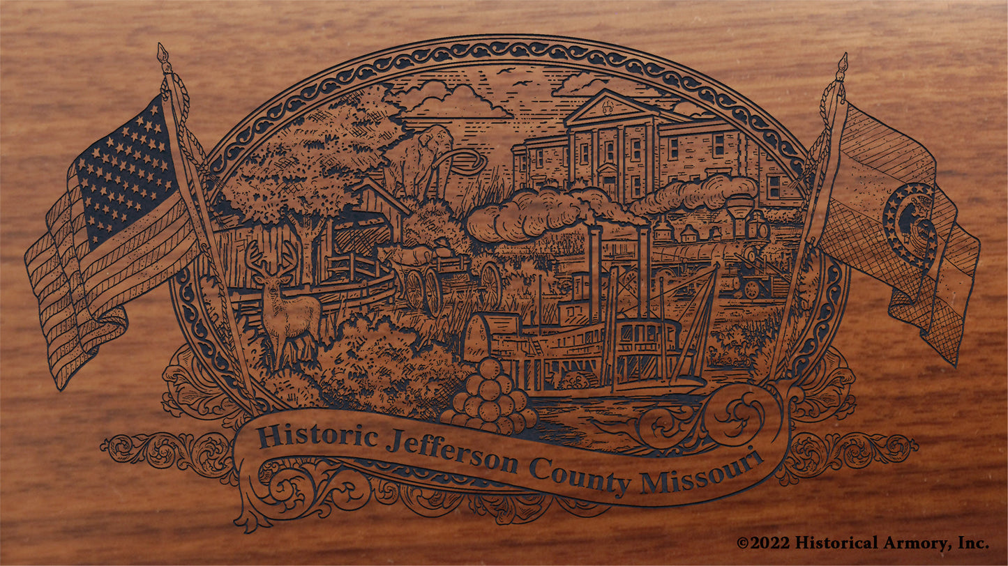 Jefferson County Missouri Engraved Rifle Buttstock