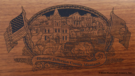Jefferson County Montana Engraved Rifle Buttstock