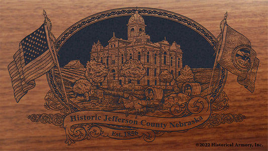 Jefferson County Nebraska Engraved Rifle Buttstock