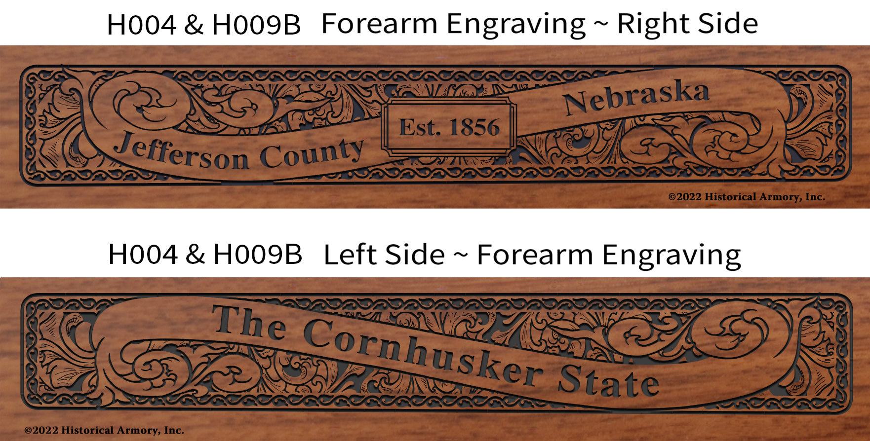Jefferson County Nebraska Engraved Forearm