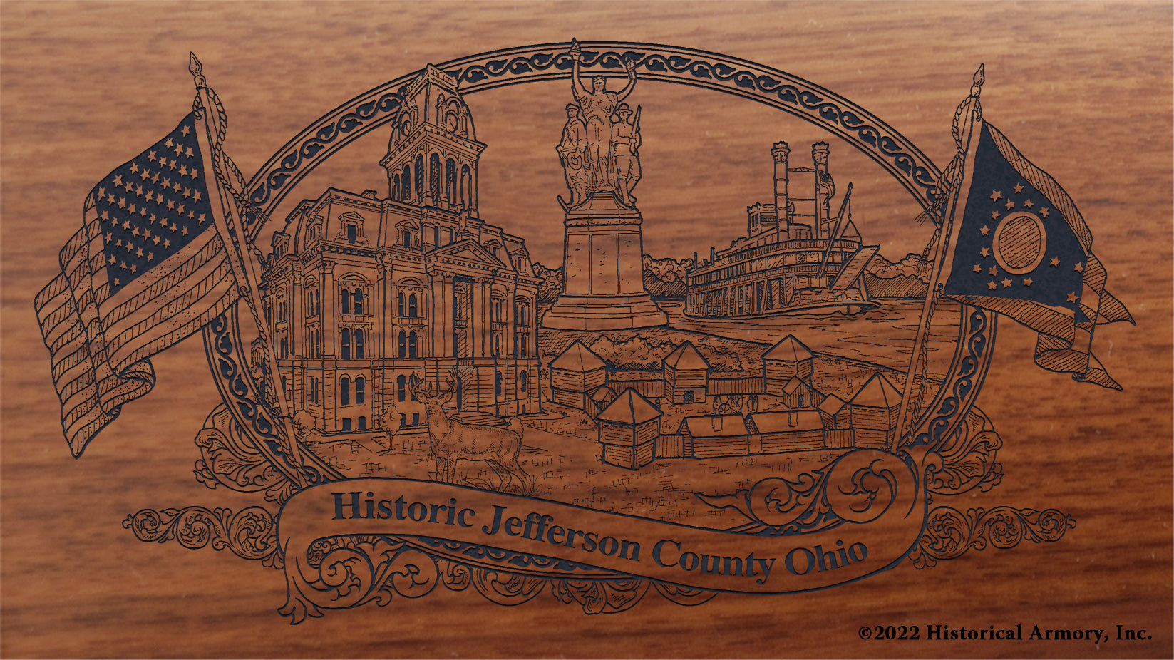 Jefferson County Ohio Engraved Rifle Buttstock