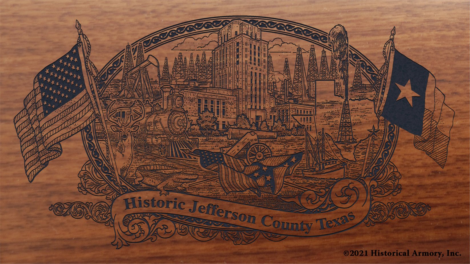 Engraved artwork | History of Jefferson County Texas | Historical Armory