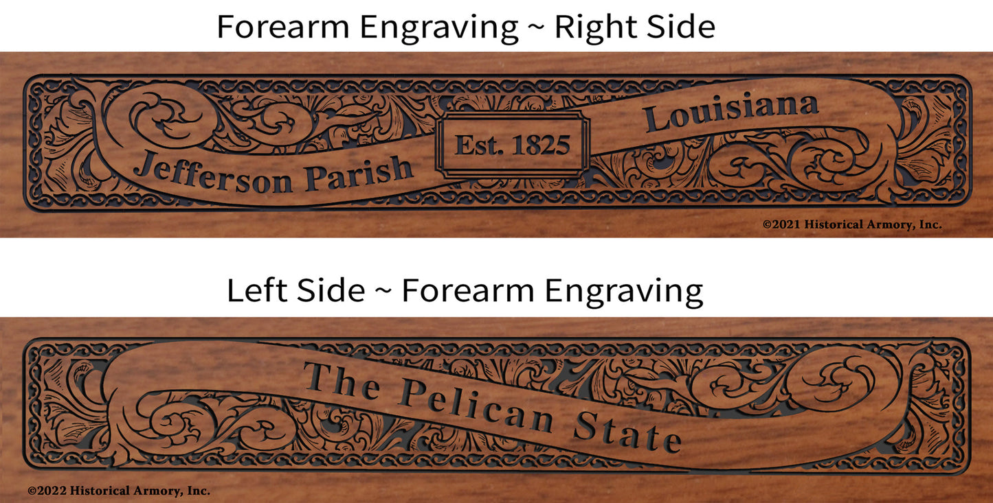 Jefferson Parish Louisiana Engraved Rifle Forearm