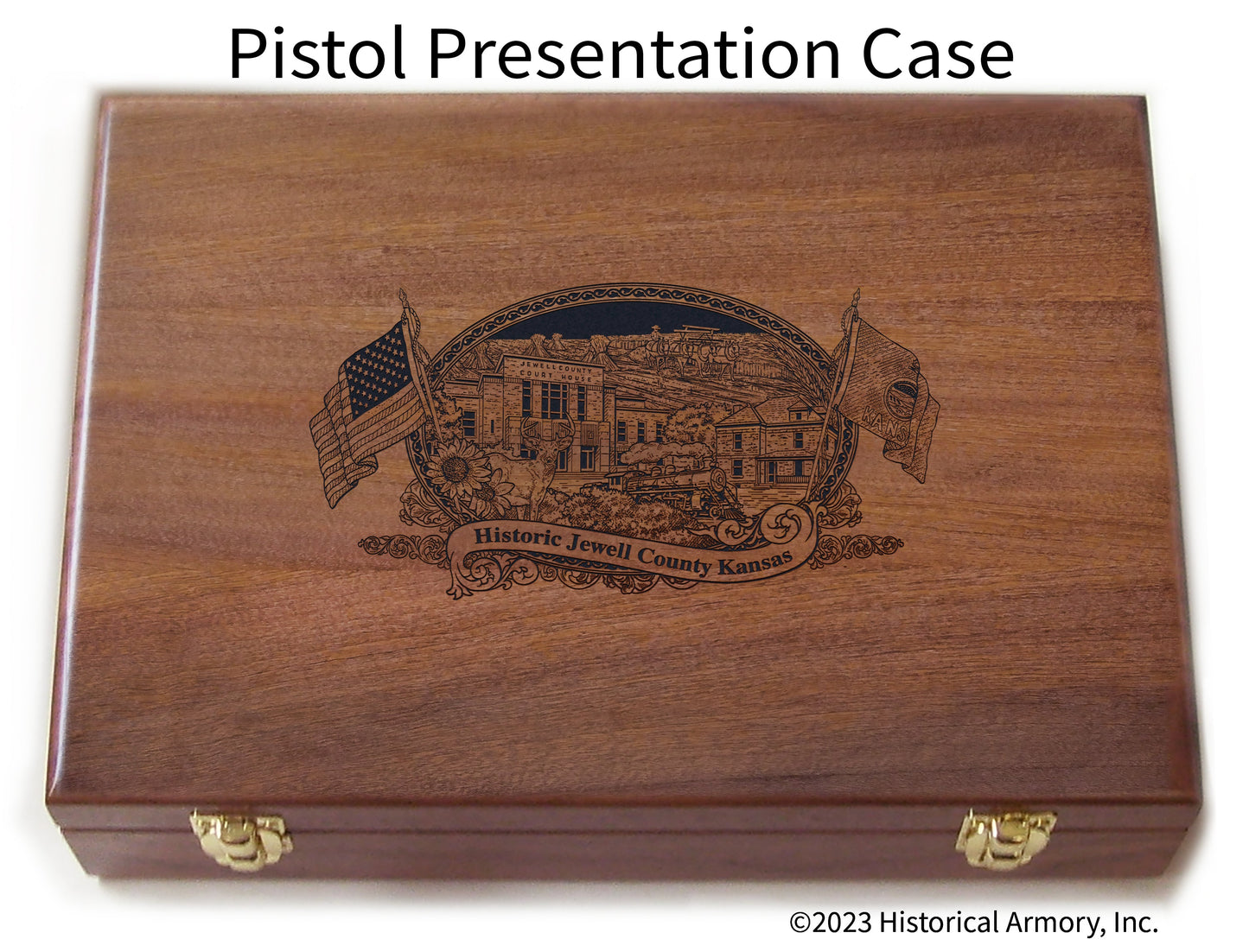 Jewell County Kansas Engraved .45 Auto Ruger 1911 Presentation Case
