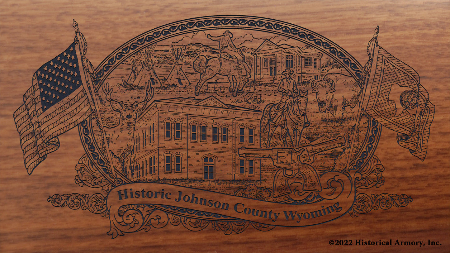Johnson County Wyoming Engraved Rifle Buttstock