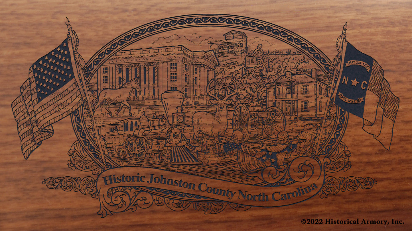 Johnston County North Carolina Engraved Rifle Buttstock