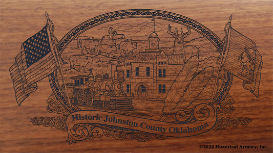 Johnston County Oklahoma Engraved Rifle Buttstock