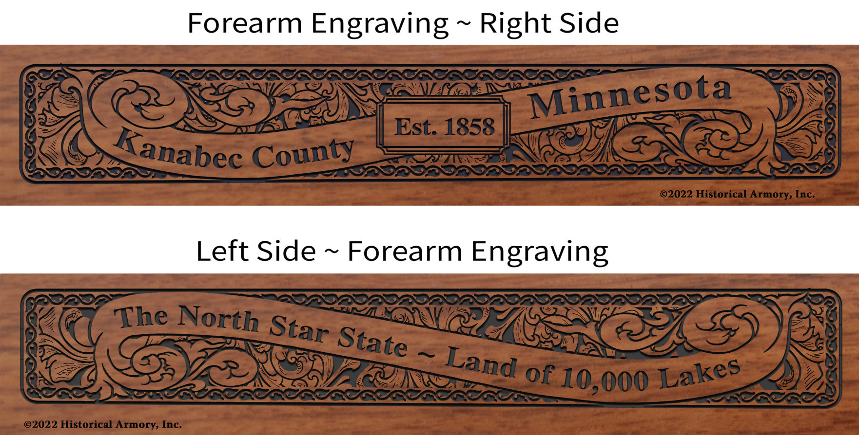 Kanabec County Minnesota Engraved Rifle Forearm