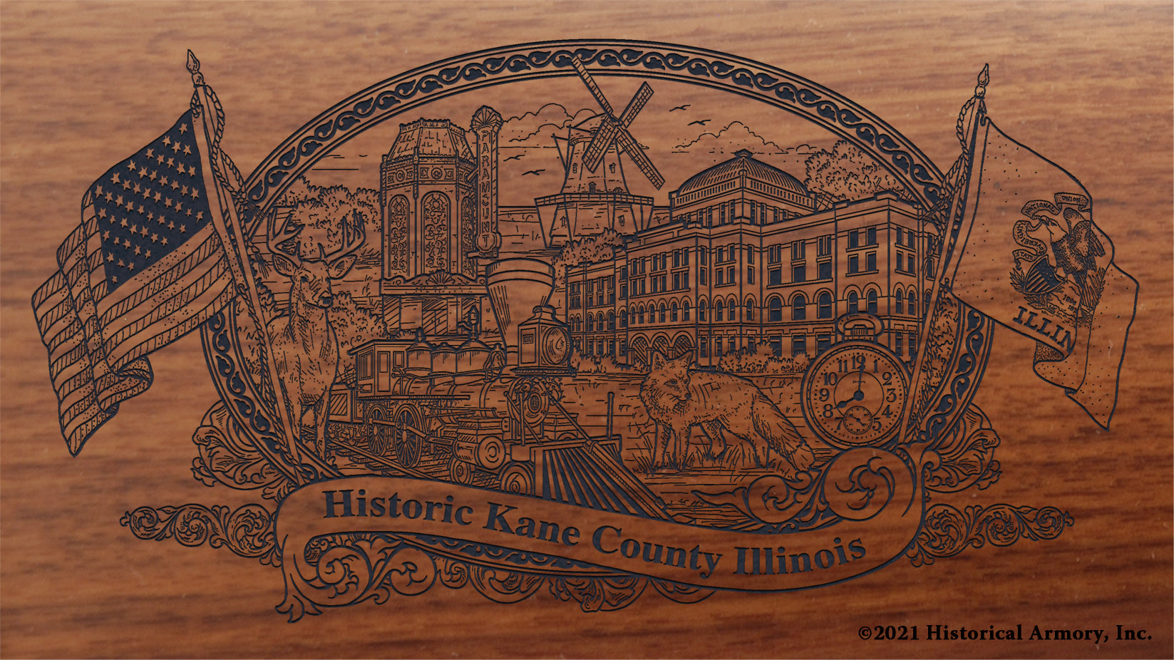 Engraved artwork | History of Kane County Illinois | Historical Armory