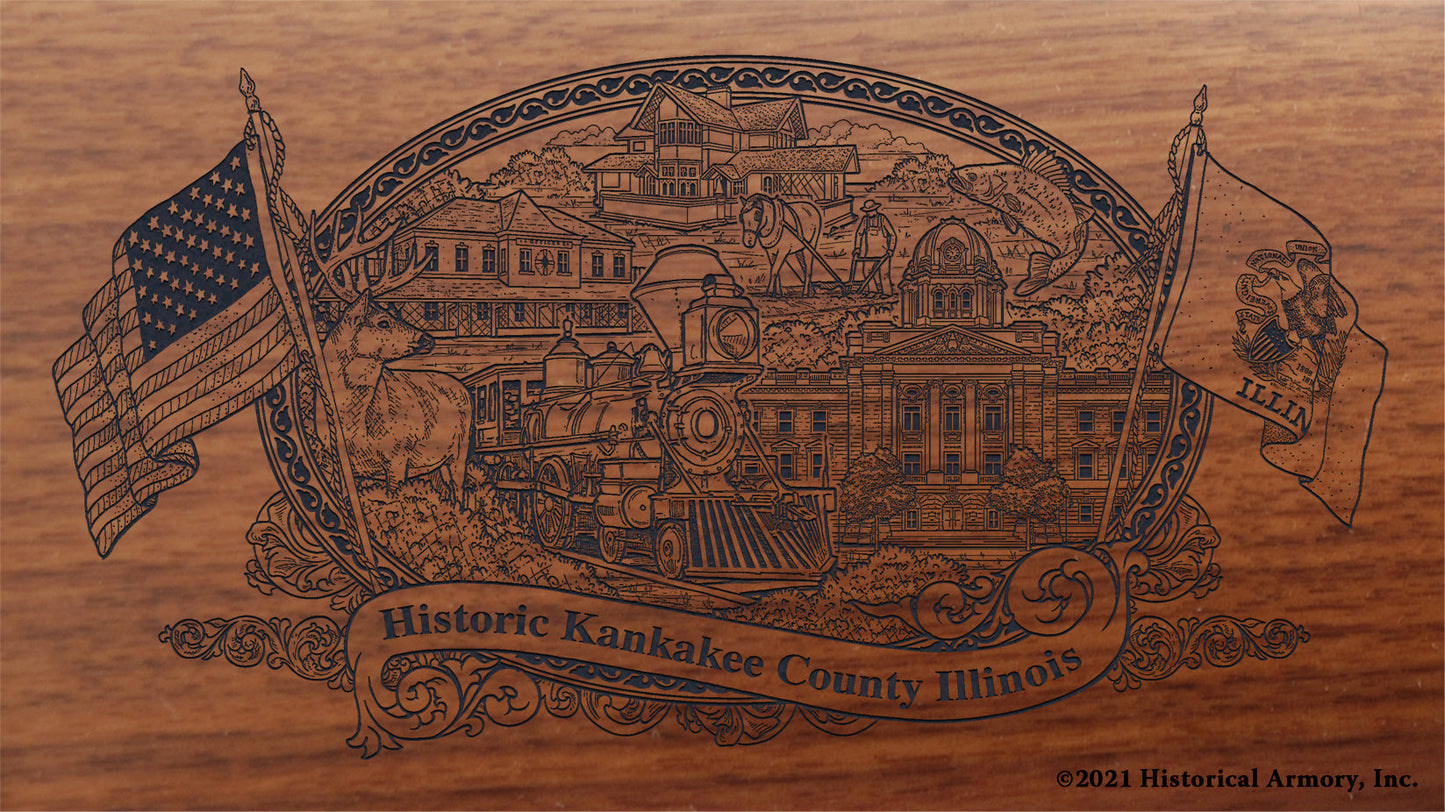 Engraved artwork | History of Kankakee County Illinois | Historical Armory