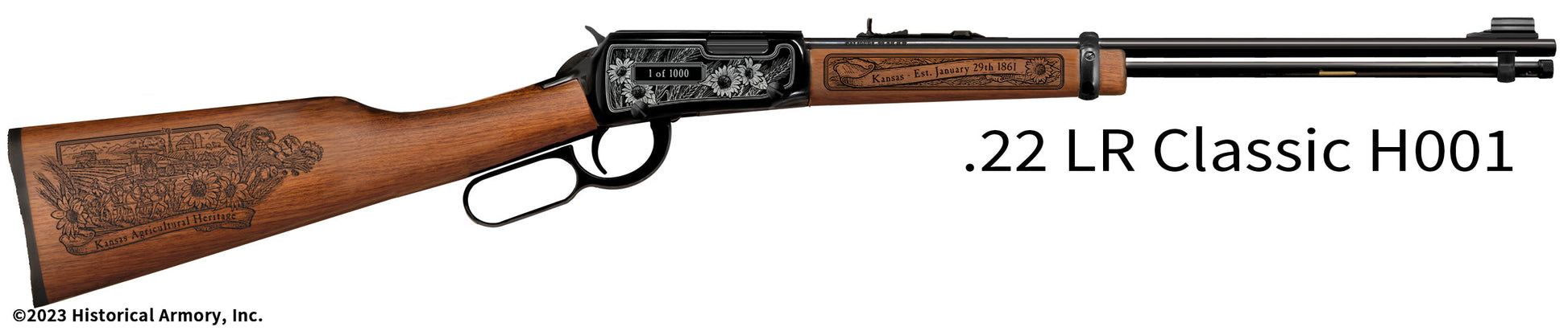 Kansas State Agricultural Heritage Engraved .22 LR Henry Rifle