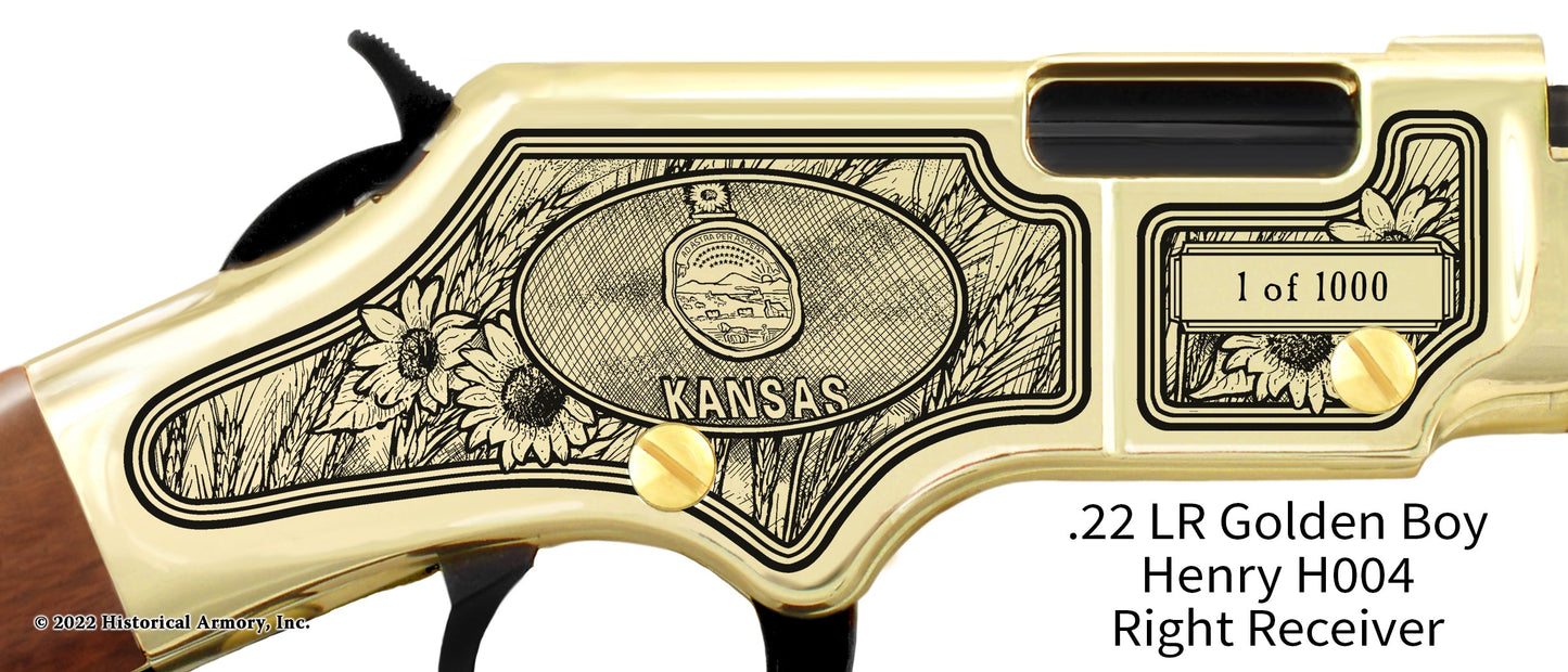 Kansas State Agricultural Heritage Henry Golden Boy .22 LR Engraved Rifle