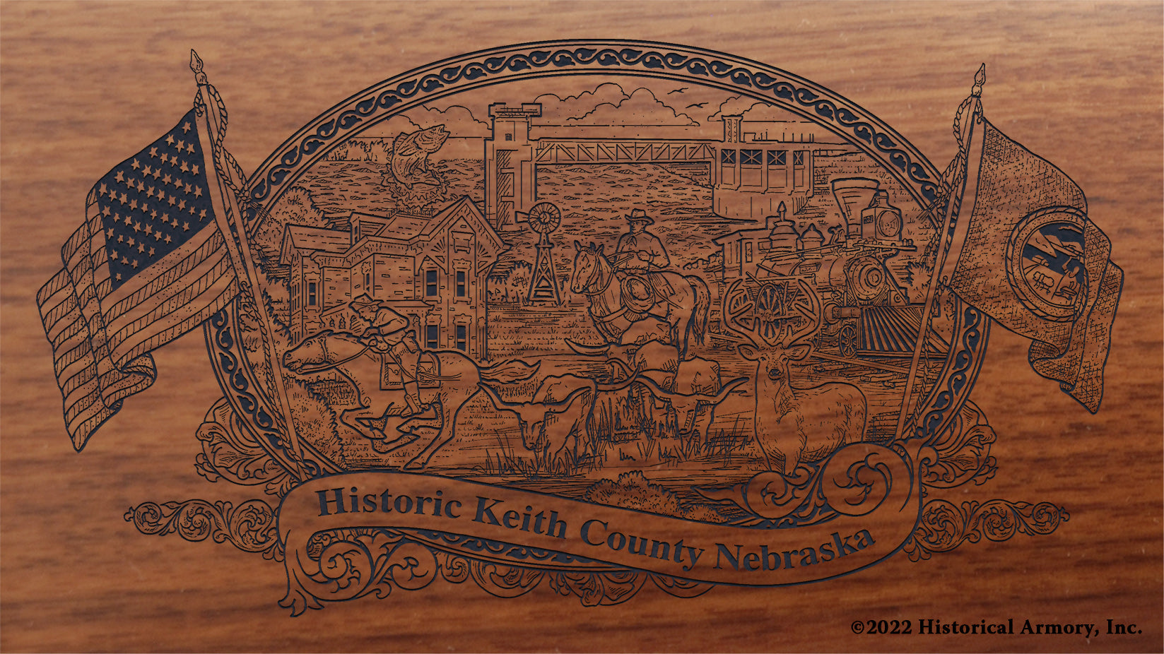 Keith County Nebraska Engraved Rifle Buttstock