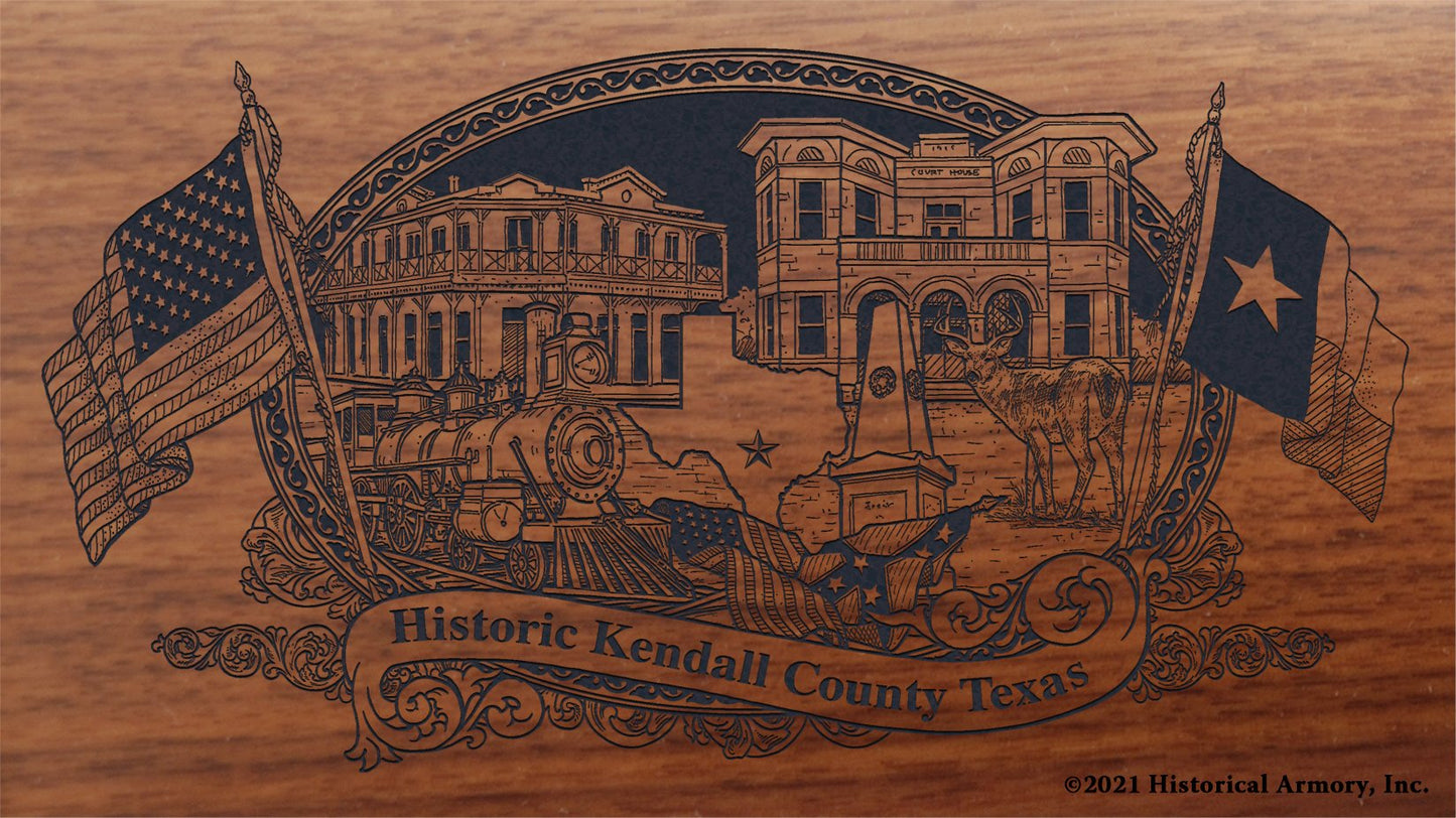 Engraved artwork | History of Kendall County Texas | Historical Armory