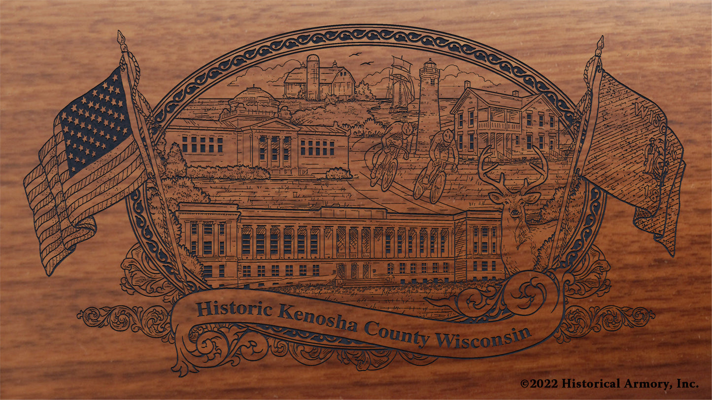 Kenosha County Wisconsin Engraved Rifle Buttstock