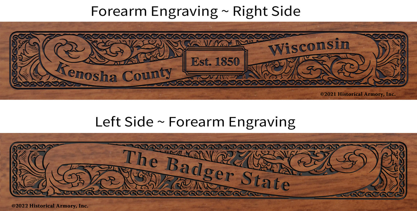 Kenosha County Wisconsin Engraved Rifle Forearm