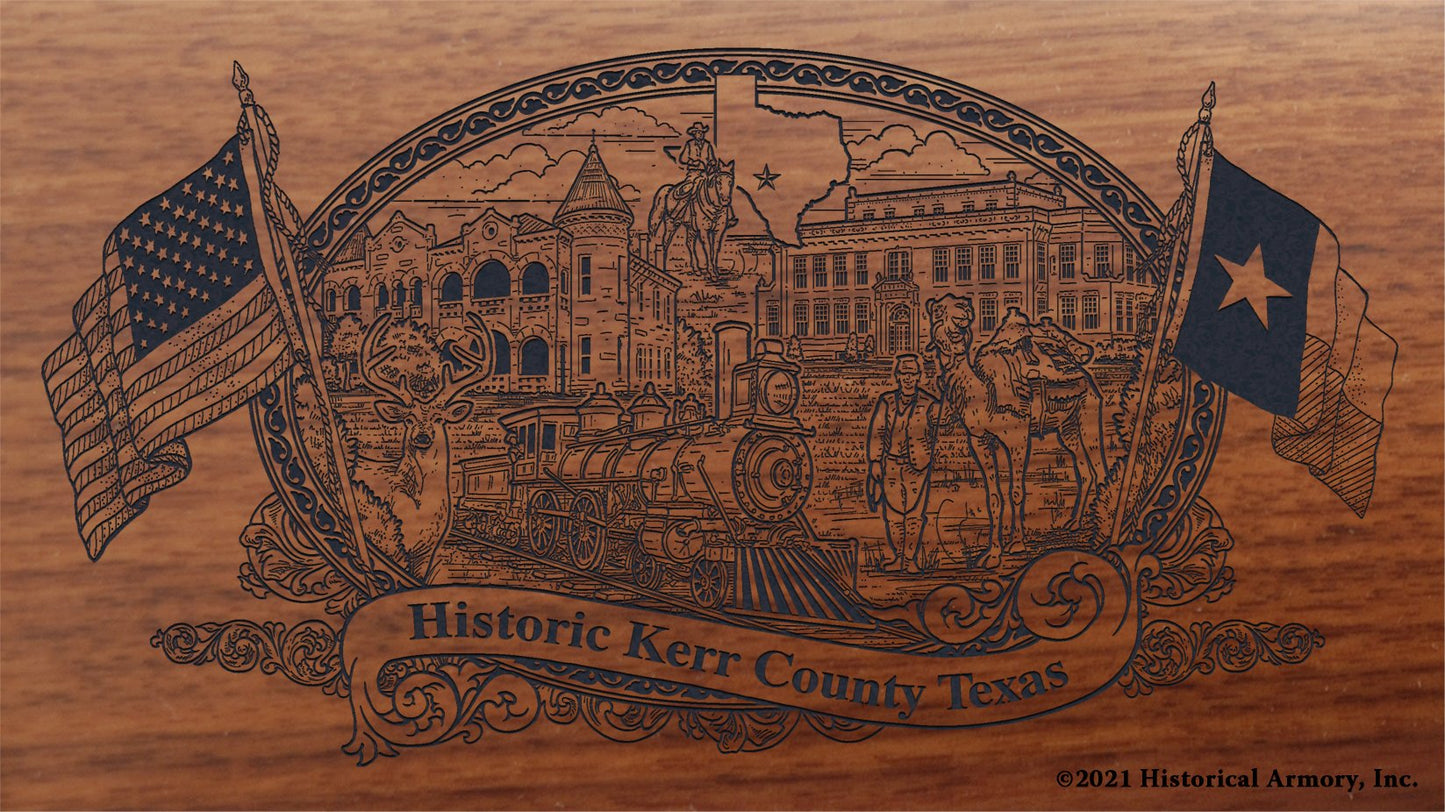 Engraved artwork | History of Kerr County Texas | Historical Armory