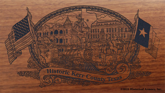 Engraved artwork | History of Kerr County Texas | Historical Armory