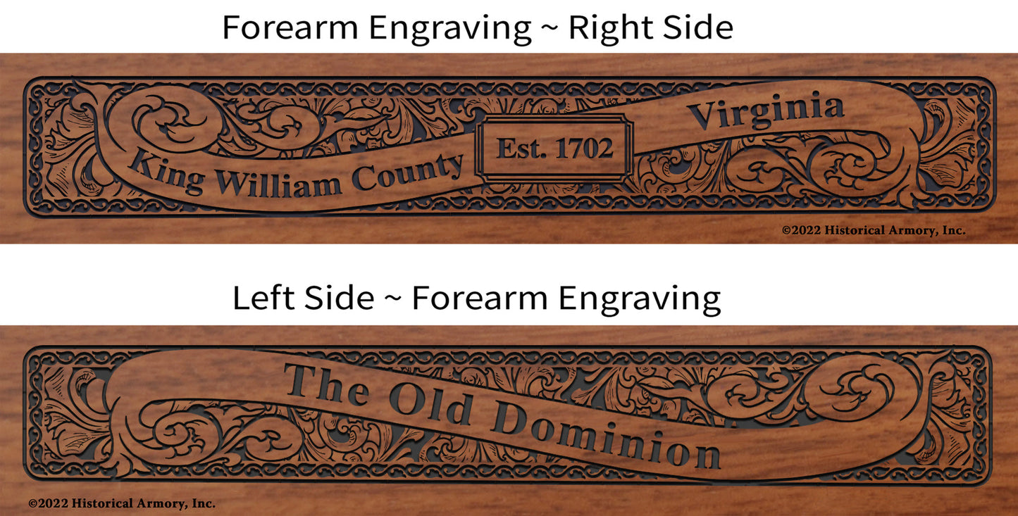 King William County Virginia Engraved Rifle Forearm