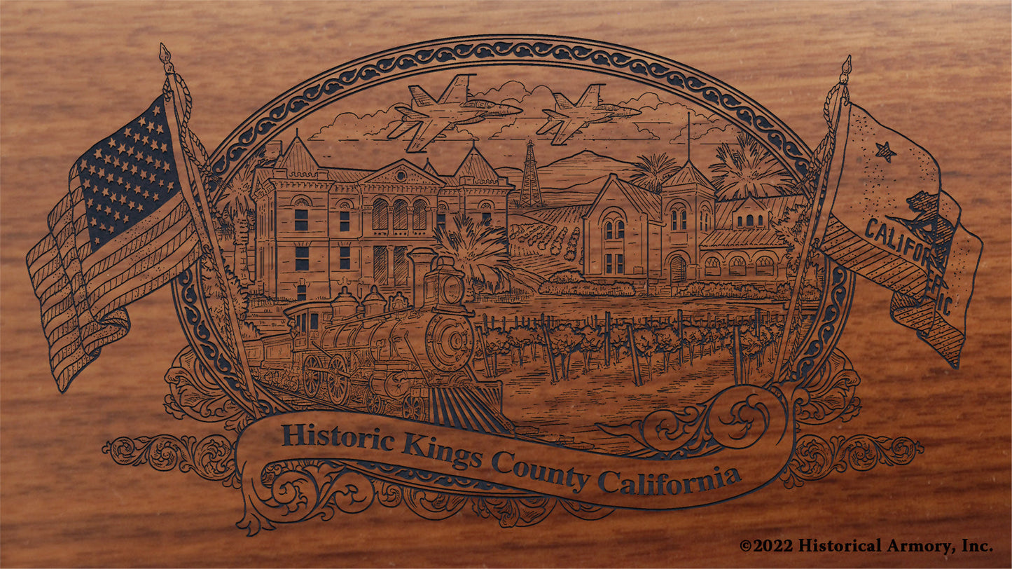 Kings County California Engraved Rifle Buttstock