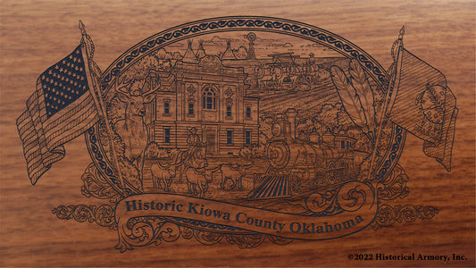 Kiowa County Oklahoma Engraved Rifle Buttstock