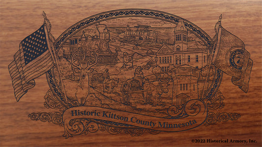 Kittson County Minnesota Engraved Rifle Buttstock
