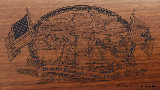 Klamath County Oregon Engraved Rifle Buttstock