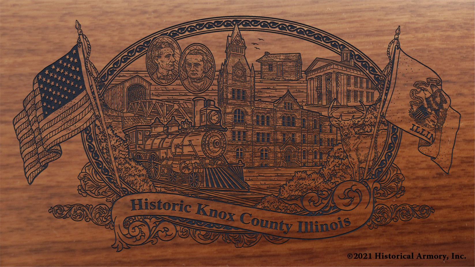 Engraved artwork | History of Knox County Illinois | Historical Armory