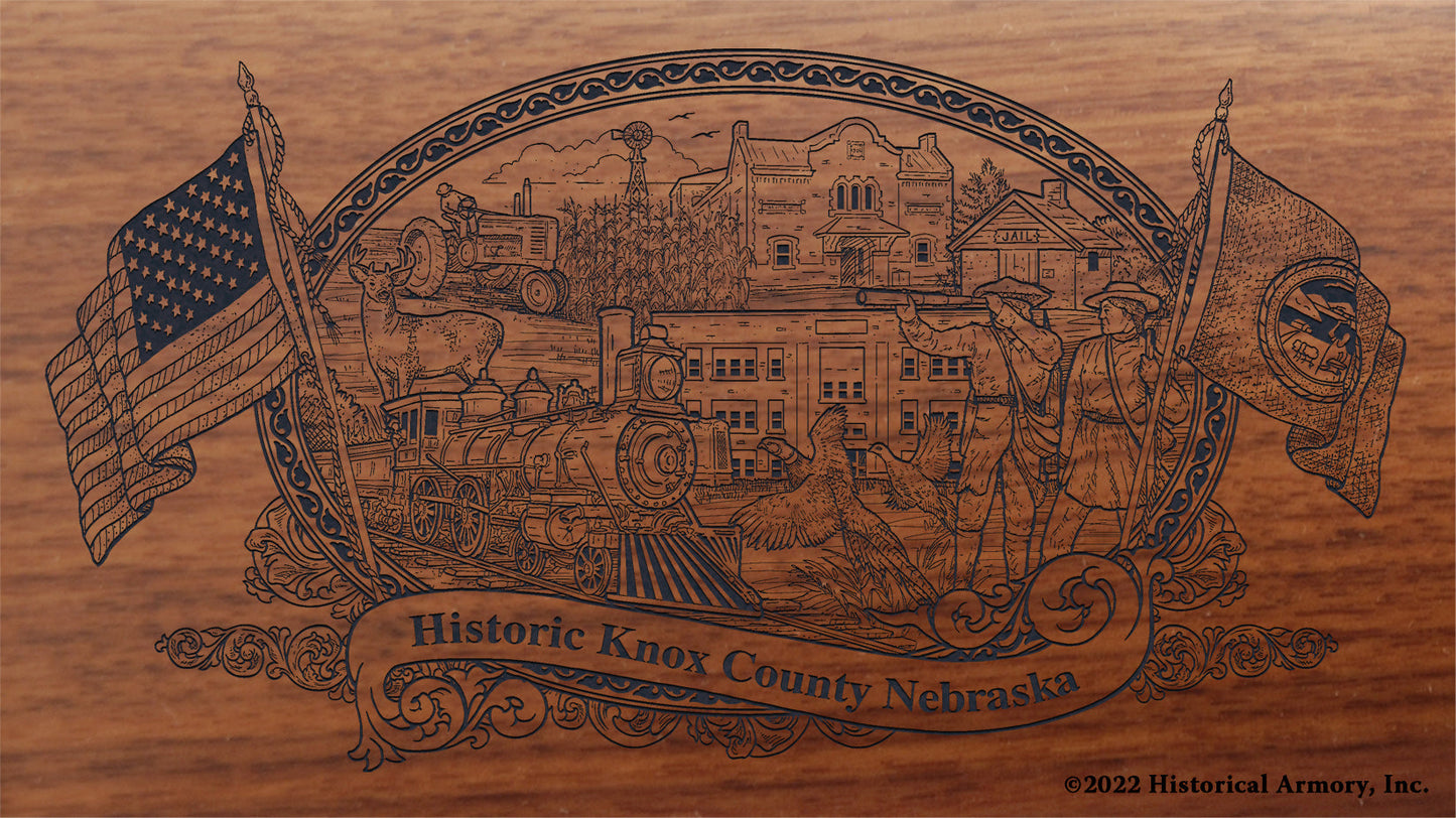 Knox County Nebraska Engraved Rifle Buttstock