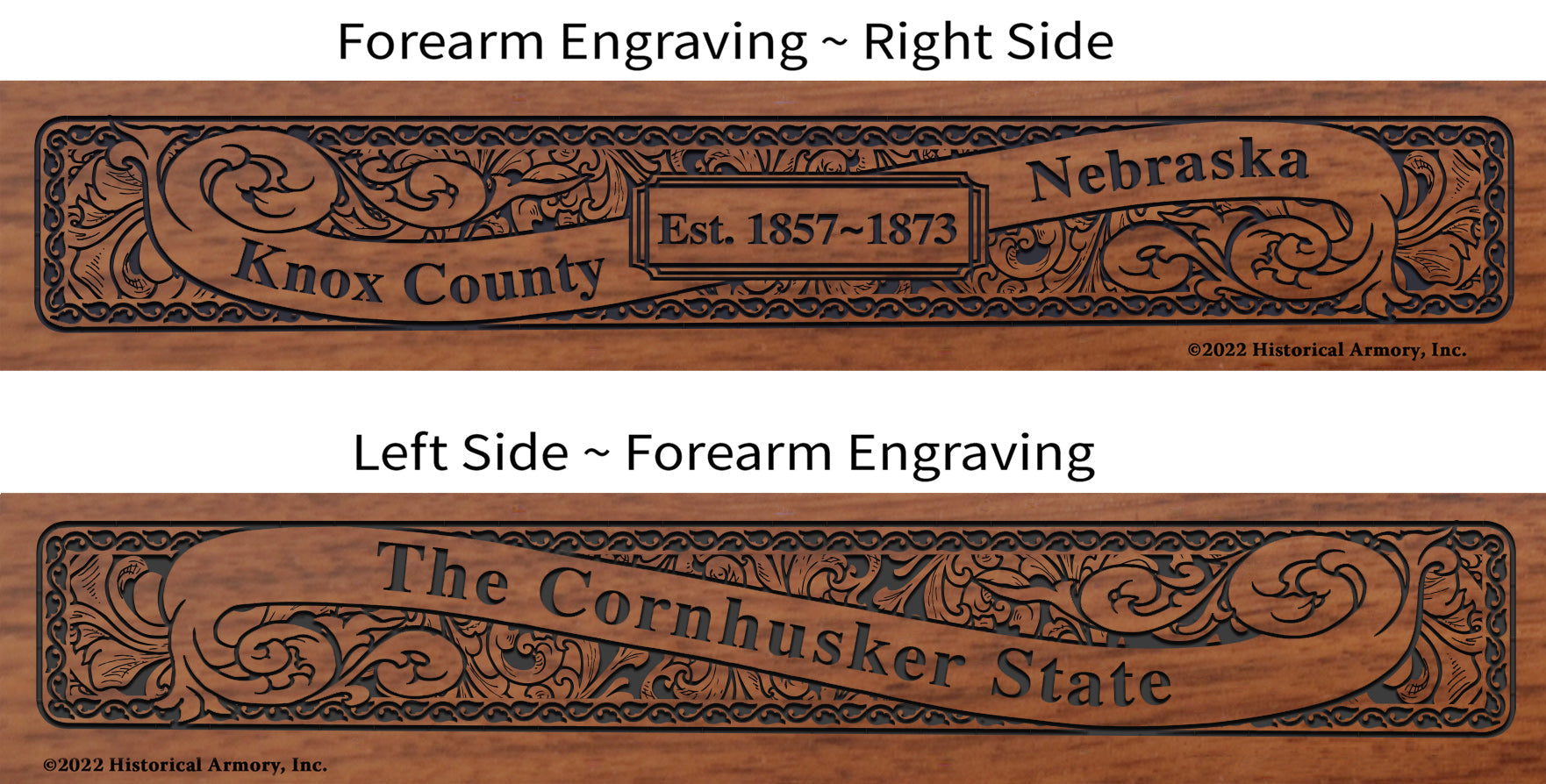 Knox County Nebraska Engraved Rifle Forearm