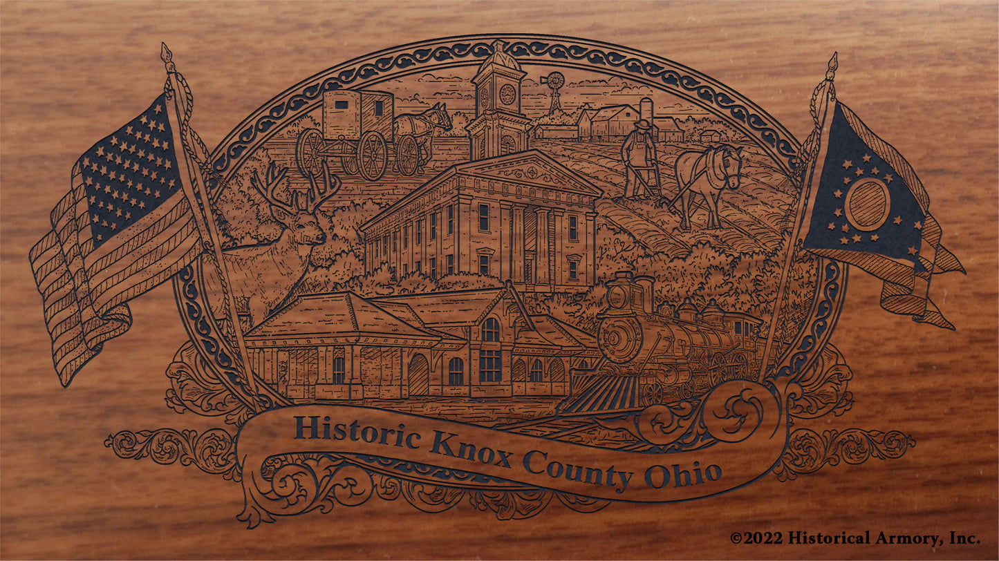 Knox County Ohio Engraved Rifle Buttstock