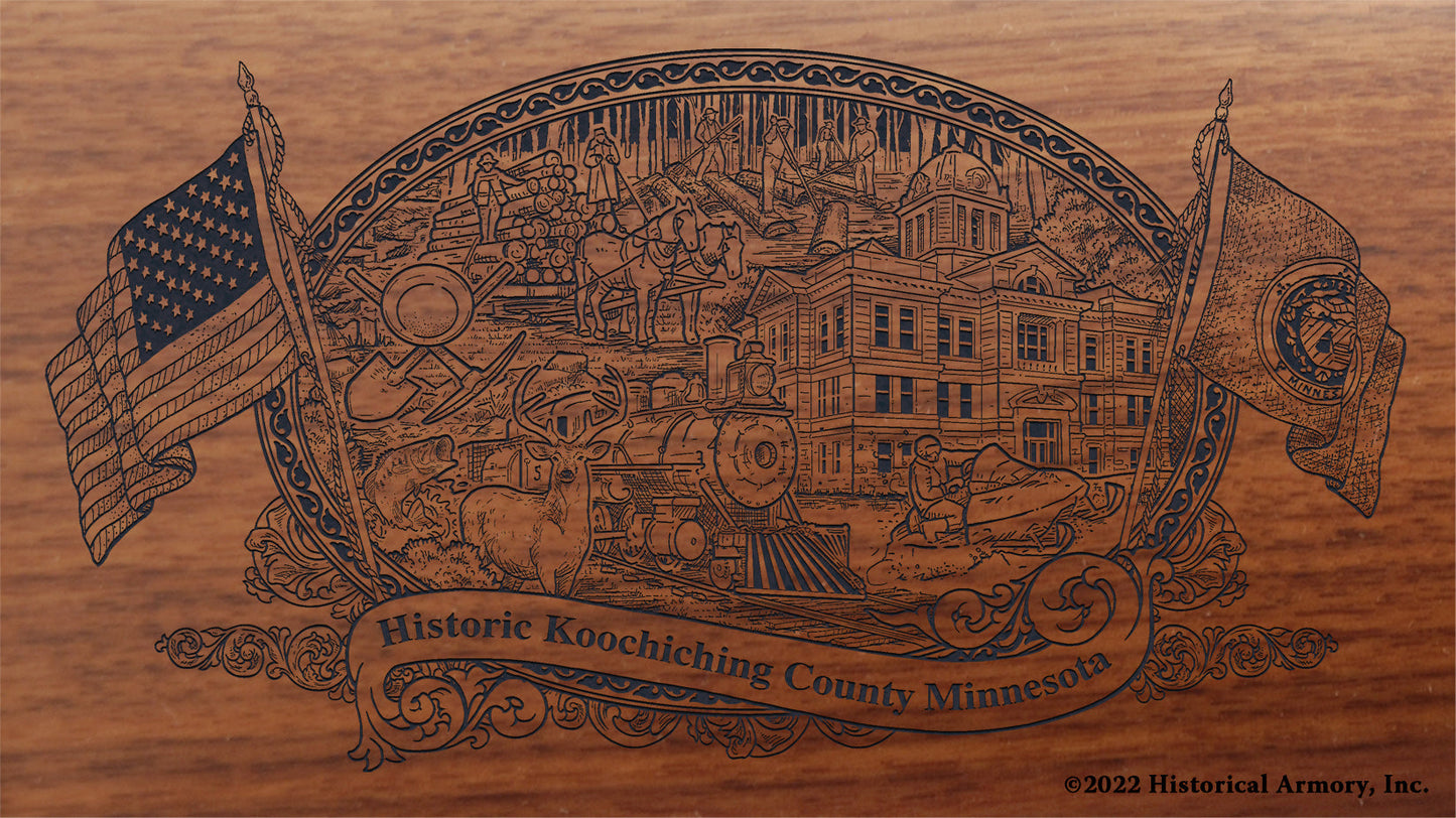 Koochiching County Minnesota Engraved Rifle Buttstock