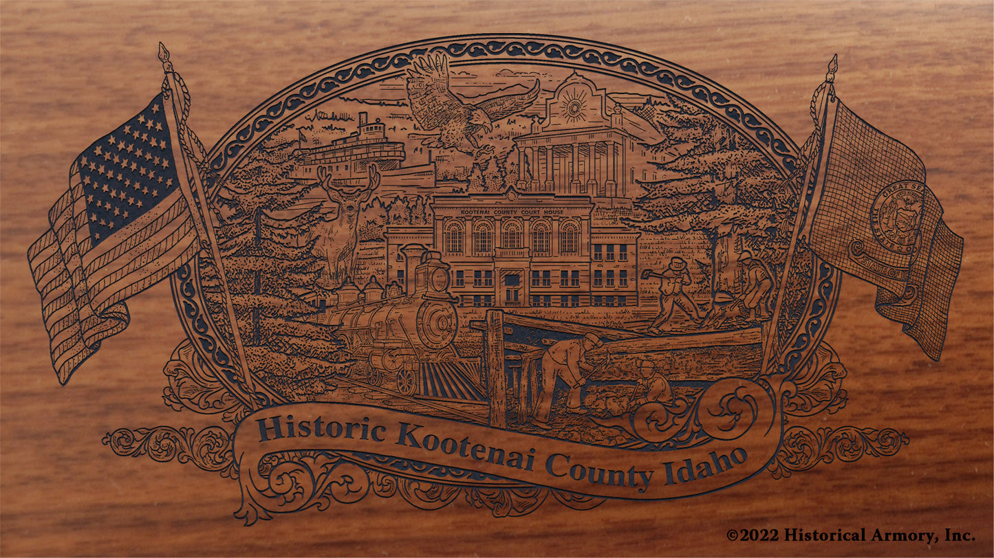 Kootenai County Idaho Engraved Rifle Buttstock