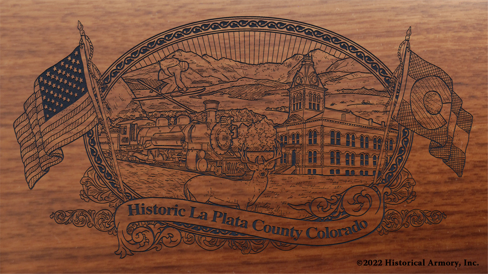 La Plata County Colorado Engraved Rifle Buttstock