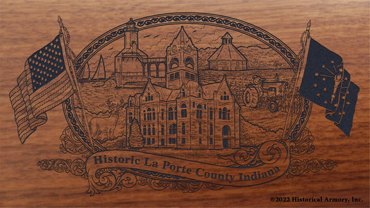 La Porte County Indiana Engraved Rifle Buttstock