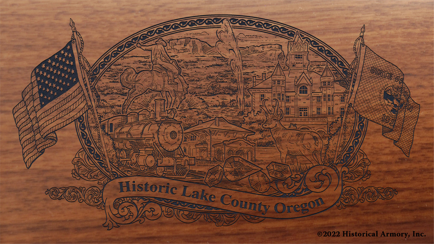 Lake County Oregon Engraved Rifle Buttstock