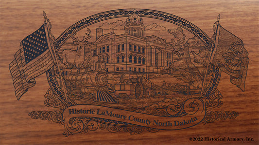 LaMoure County North Dakota Engraved Rifle Buttstock