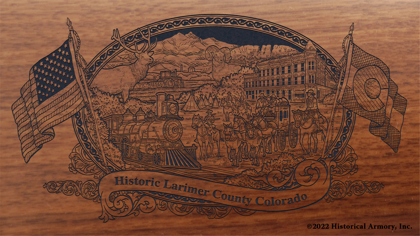 Larimer County Colorado Engraved Rifle Buttstock