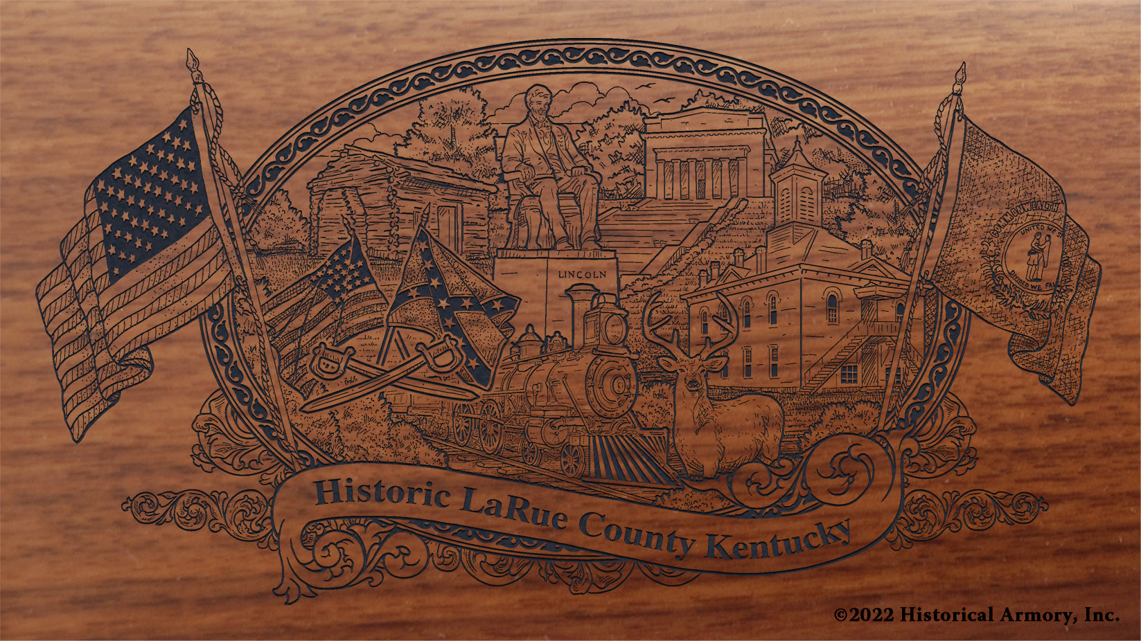 LaRue County Kentucky Engraved Rifle Buttstock