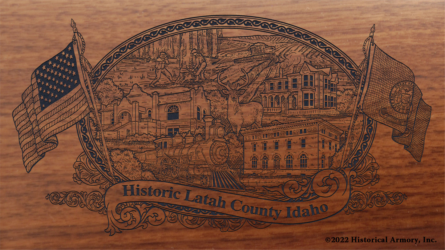 Latah County Idaho Engraved Rifle Buttstock